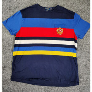 Vintage Polo Ralph Lauren Shirt Men's Large Blue New York Crest Limited Edition